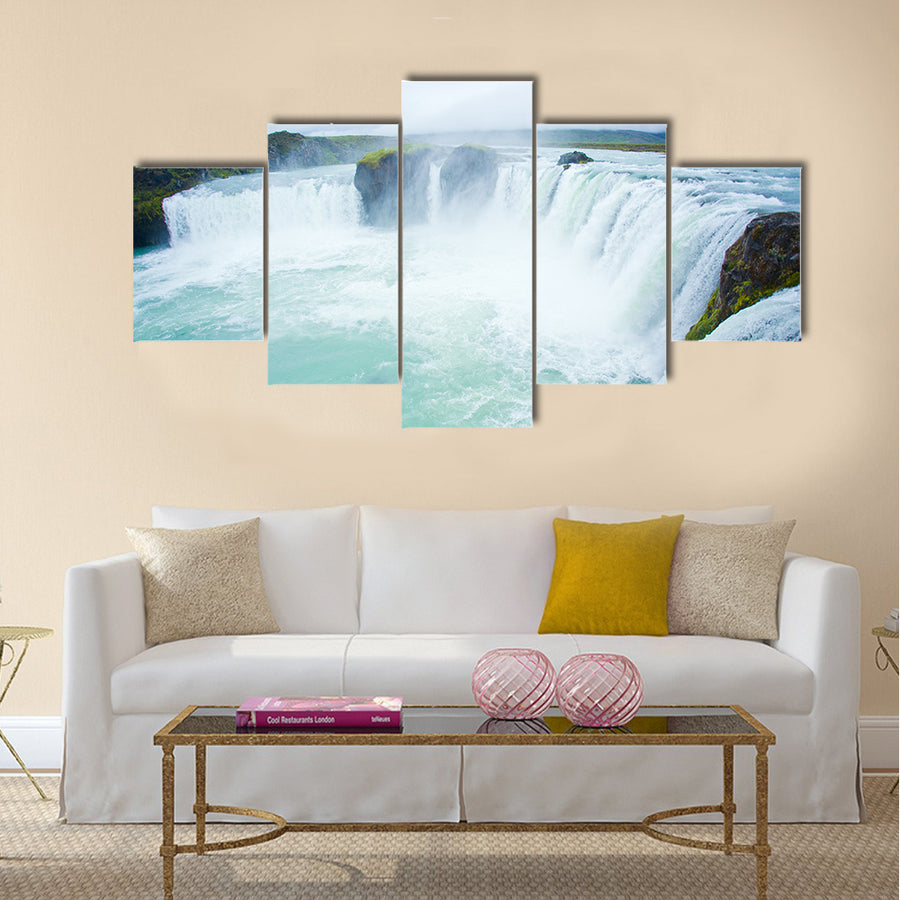 Godafoss waterfall in the northern Iceland multi panel canvas wall art