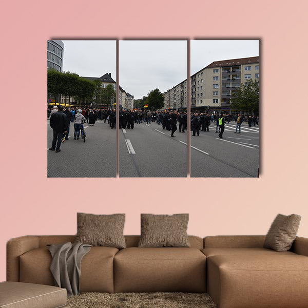 Afd demonstration Trauermarsch Chemnitz, Germany wall art