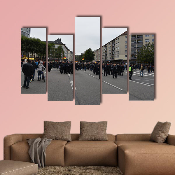 Afd demonstration Trauermarsch Chemnitz, Germany wall art