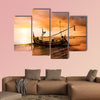 Local boat on the beach at sunset time, Bali, Indonesia multi panel canvas wall art