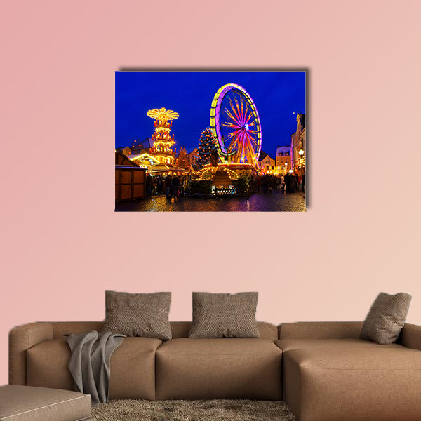 Cottbus Christmas market in Germany multi panel canvas wall art