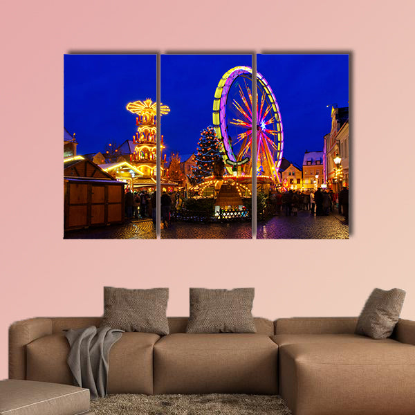 Cottbus Christmas market in Germany multi panel canvas wall art