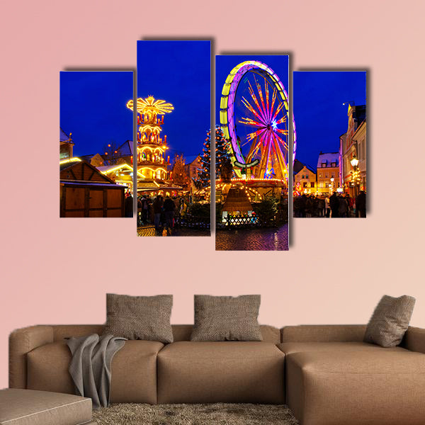 Cottbus Christmas market in Germany multi panel canvas wall art