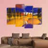 Fire trees and mountain multi panel canvas wall art