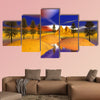 Fire trees and mountain multi panel canvas wall art