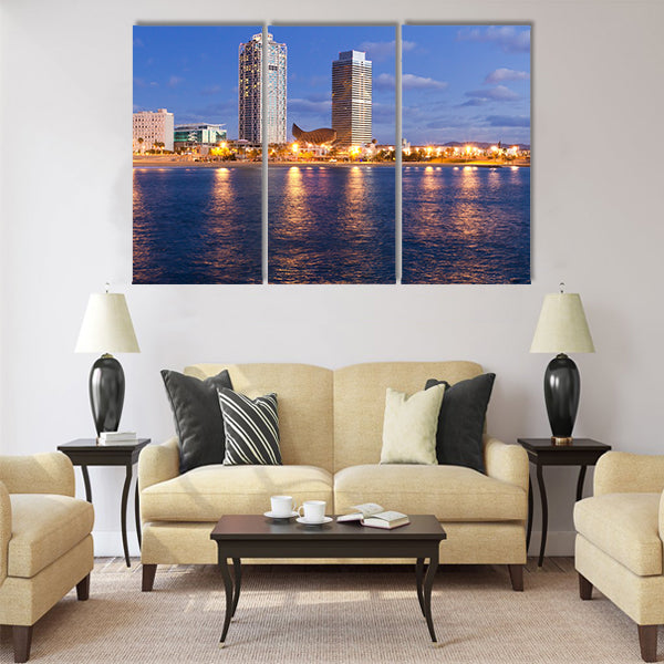 Overview of Barcelona Spain to Mananecer Multi panel canvas wall art