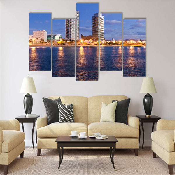 Overview of Barcelona Spain to Mananecer Multi panel canvas wall art