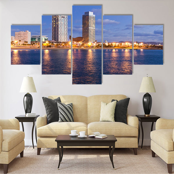 Overview of Barcelona Spain to Mananecer Multi panel canvas wall art