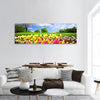 Tulips and spring meadow panoramic canvas wall art