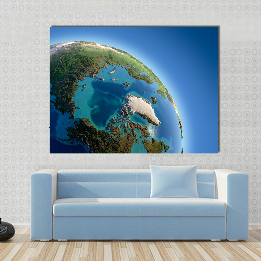 A fragment of the Earth with high relief detailed surface Multi Panel Canvas Wall Art