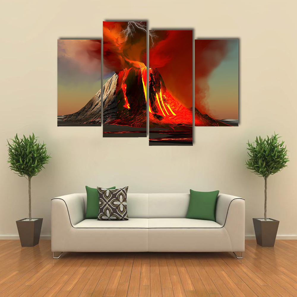 Hawaii Volcano multi panel canvas wall art
