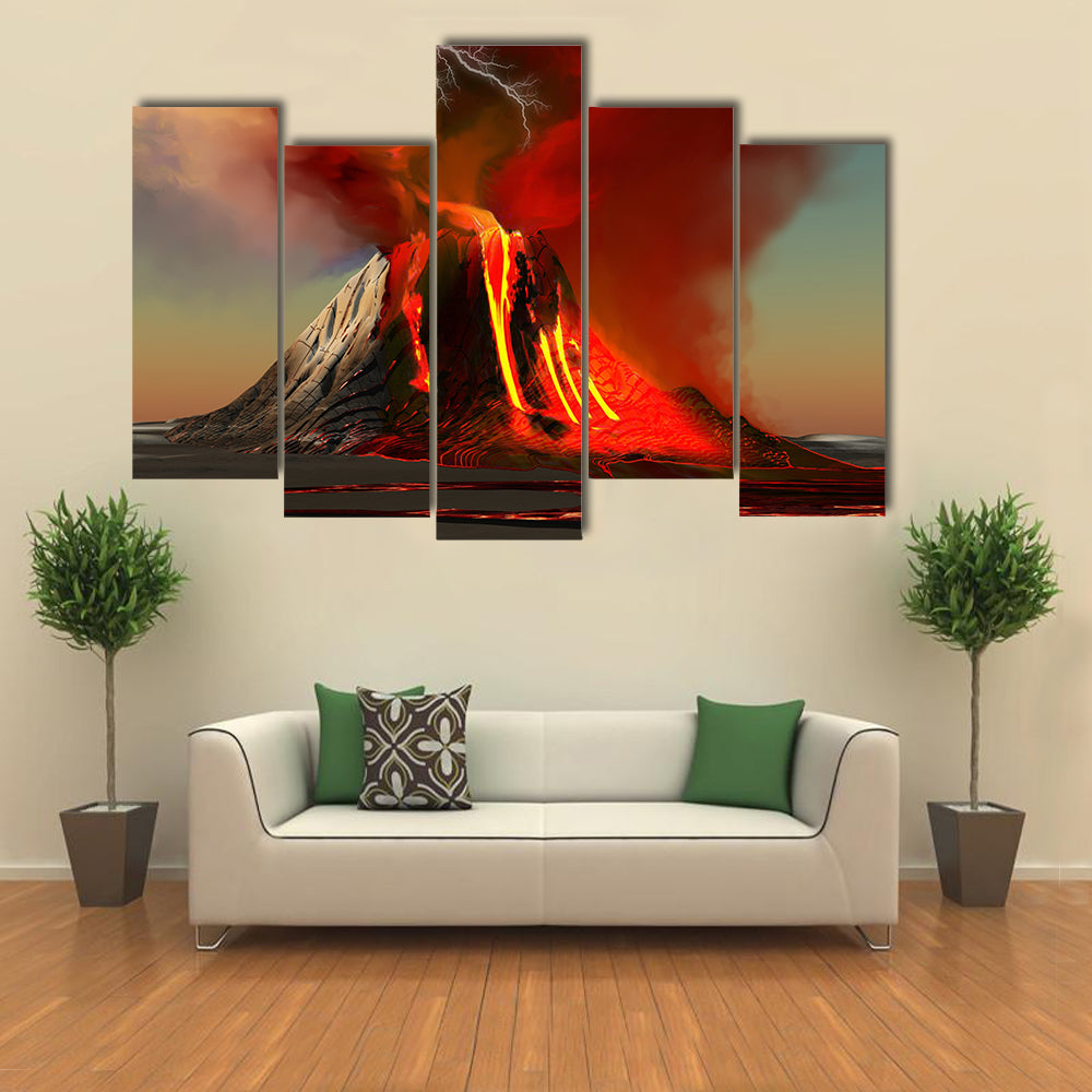 Hawaii Volcano multi panel canvas wall art