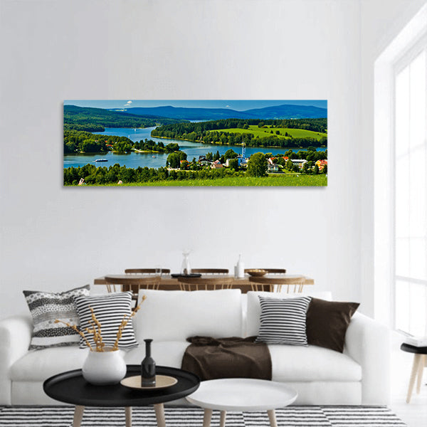 Frymburk village near Lipno lake panoramic canvas wall art