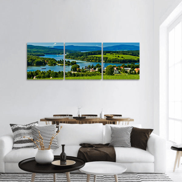 Frymburk village near Lipno lake panoramic canvas wall art