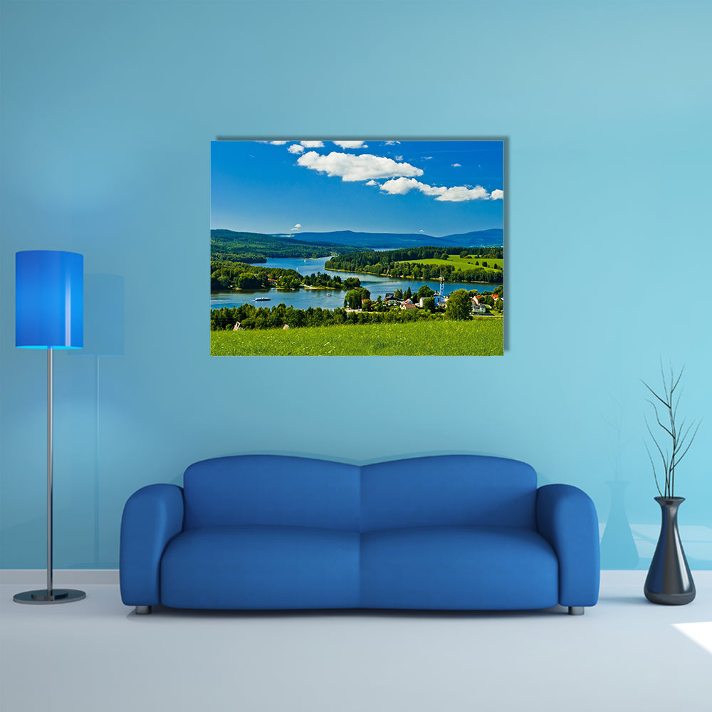 Frymburk Village Near Lipno Lake Multi Panel Canvas Wall Art