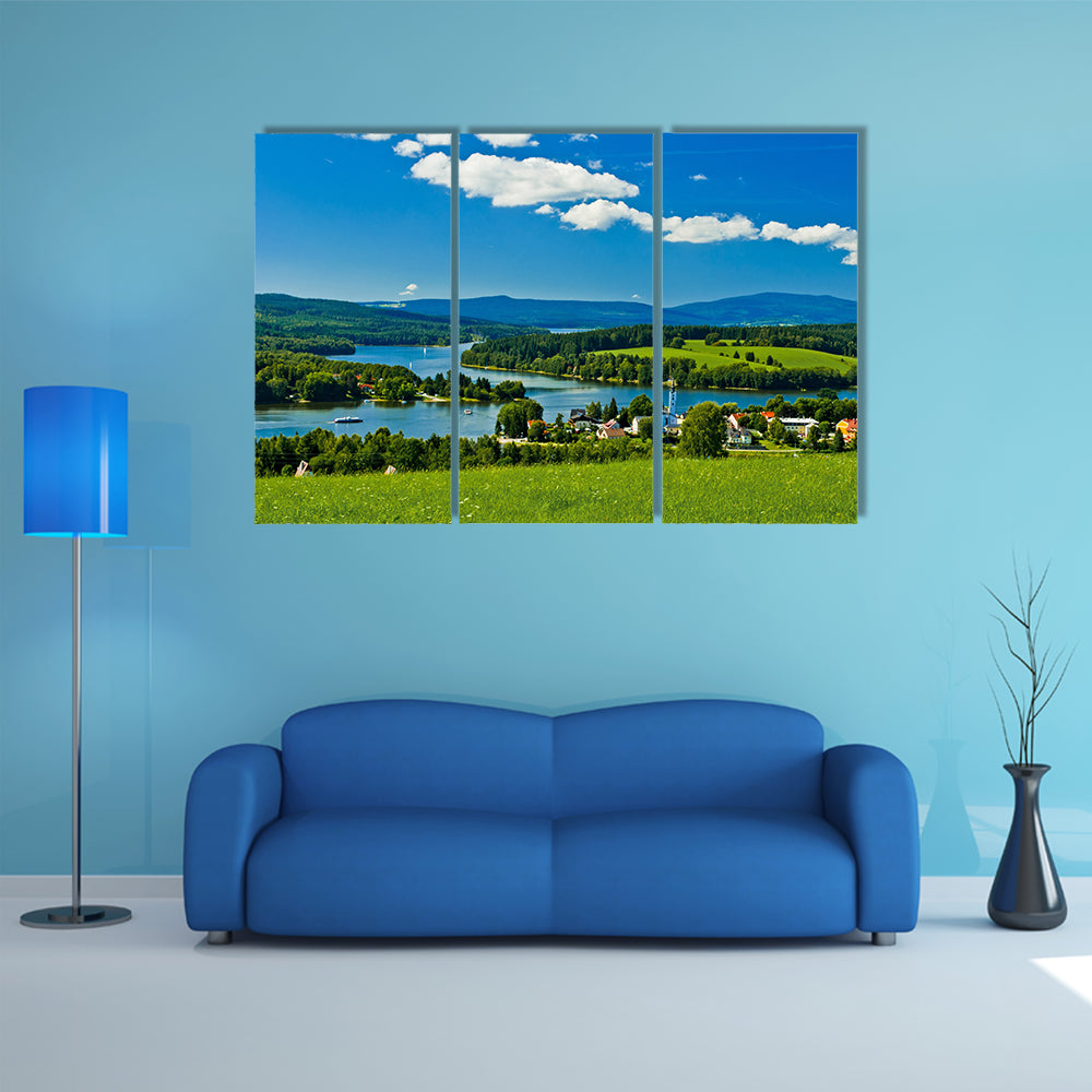 Frymburk Village Near Lipno Lake Multi Panel Canvas Wall Art
