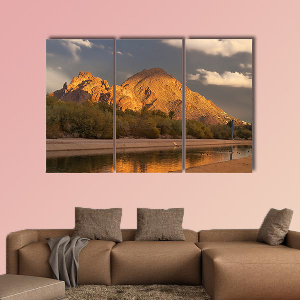 Canal water system through Phoenix, AZ multi panel canvas wall art