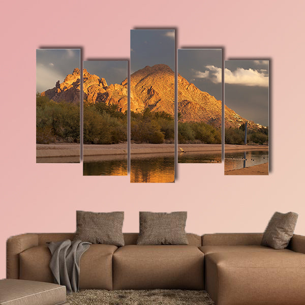 Canal water system through Phoenix, AZ multi panel canvas wall art
