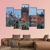 A detail of the exterior architecture of Casa Loma Multi panel canvas wall art