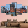 A detail of the exterior architecture of Casa Loma Multi panel canvas wall art