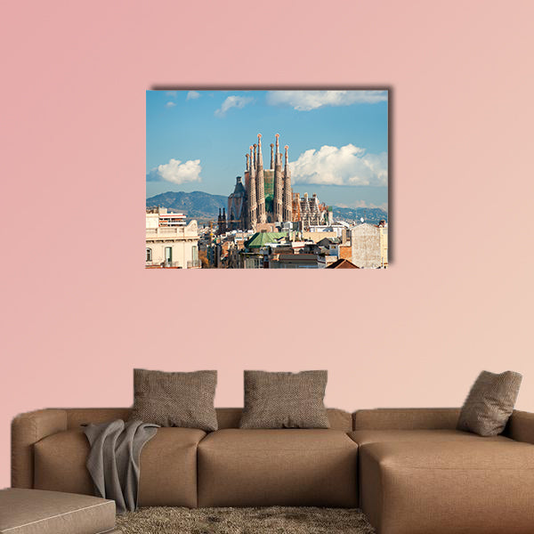 La Sagrada Familia in Barcelona, Spain multi panel canvas wall art