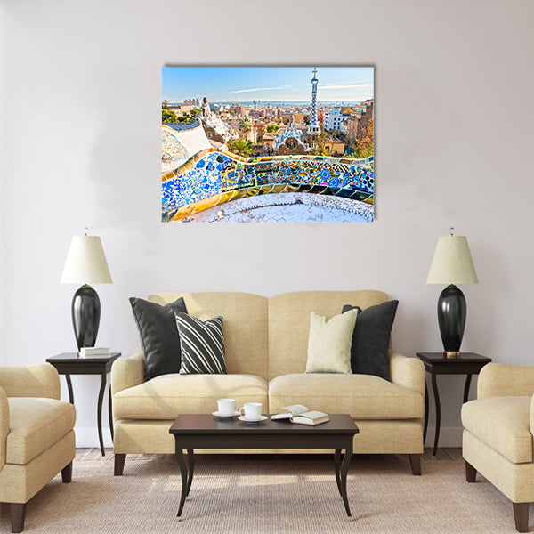 Park Guell in Barcelona, Spain Multi panel canvas wall art