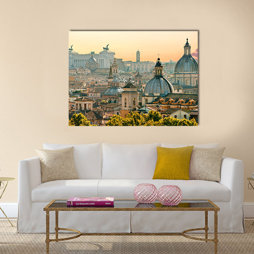View of Rome from Castel Sant'Angelo, Italy Multi panel canvas wall art