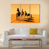 Camel Caravan in the Sahara Desert Multi Panel Canvas Wall Art