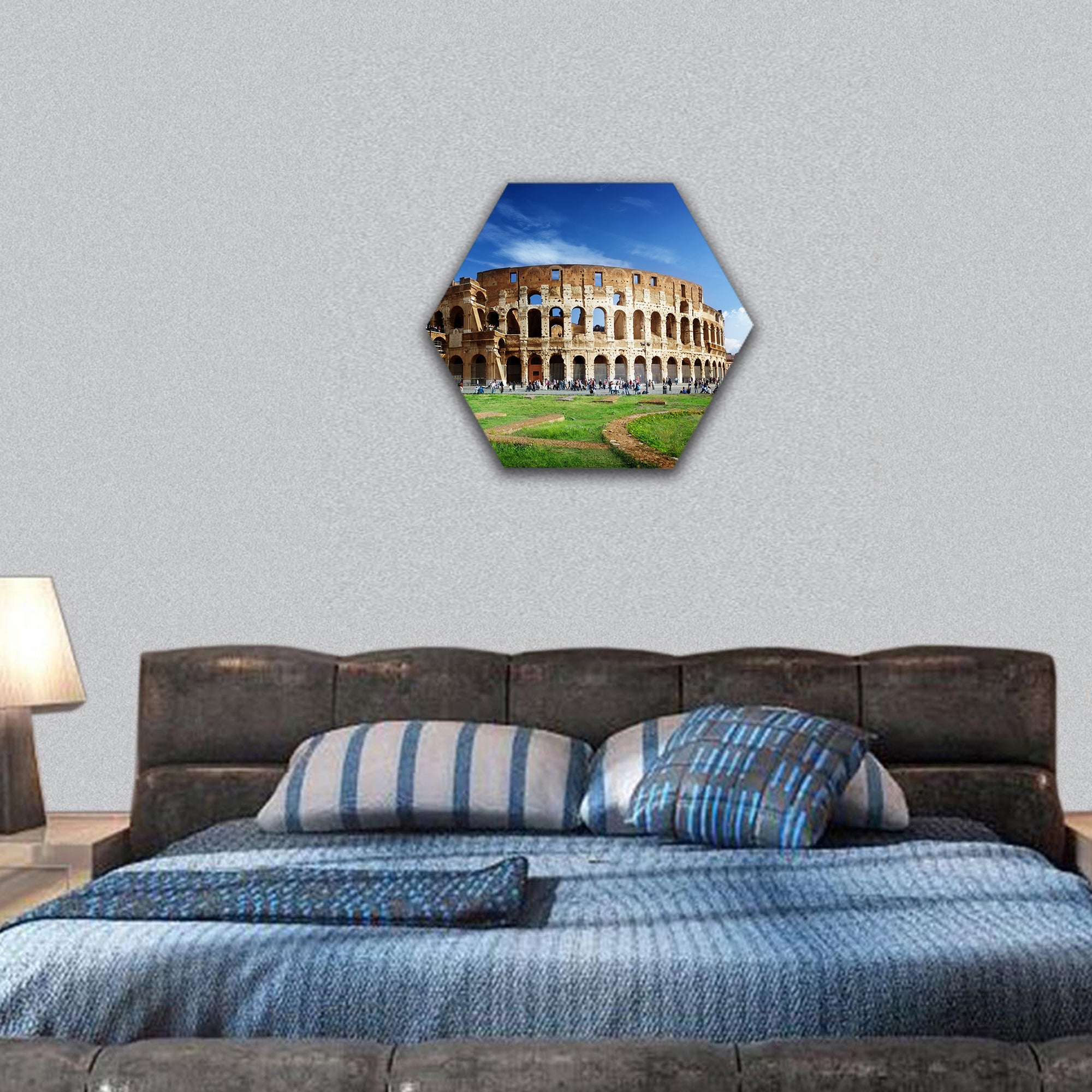 Colosseum in Rome, Italy hexagonal canvas wall art