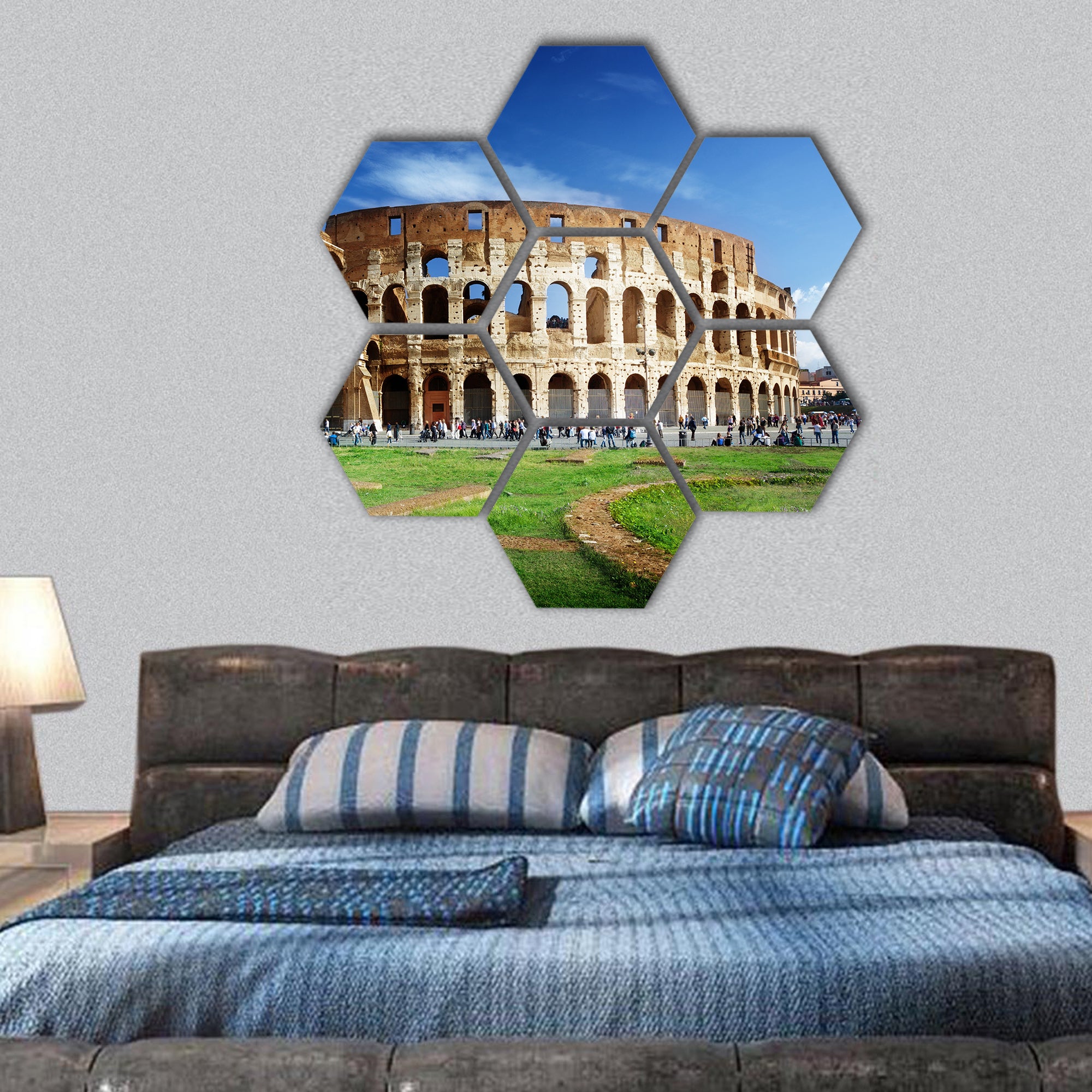 Colosseum in Rome, Italy hexagonal canvas wall art