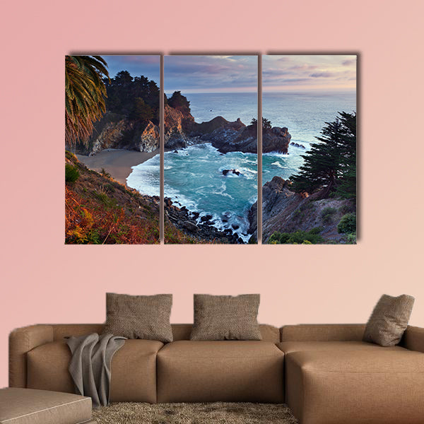 Julia Pfeiffer California at McWay Falls Multi panel canvas wall art