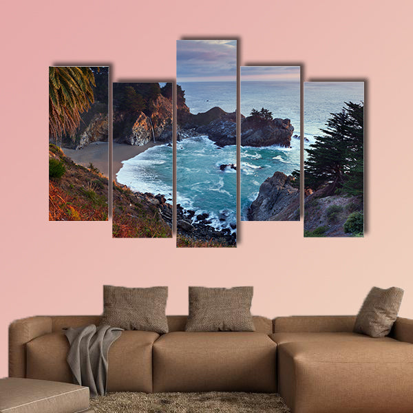 Julia Pfeiffer California at McWay Falls Multi panel canvas wall art