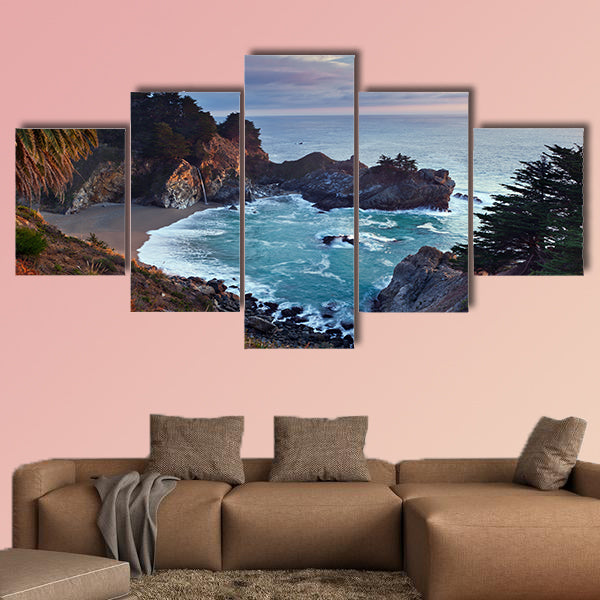Julia Pfeiffer California at McWay Falls Multi panel canvas wall art