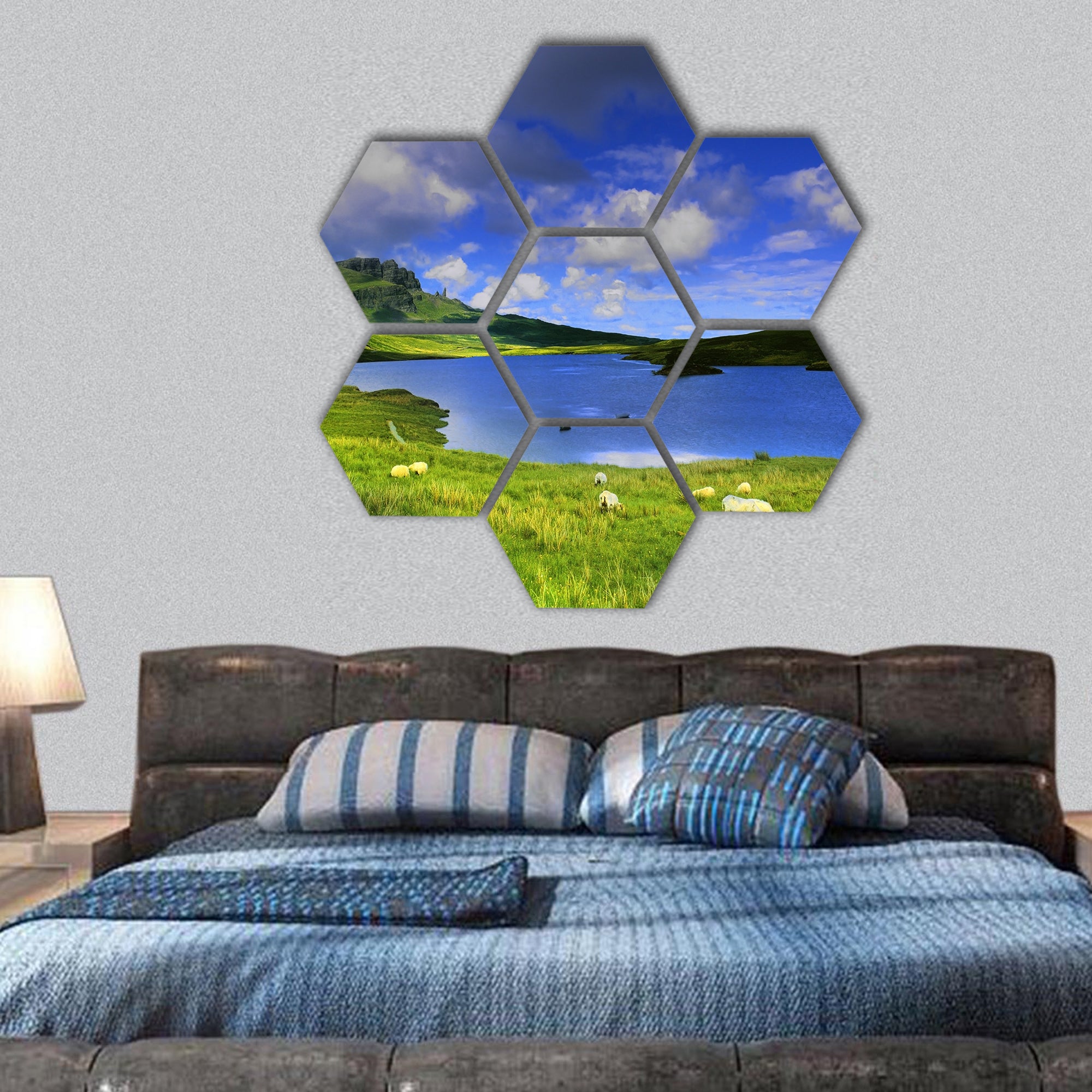 the isle of skye in Scotland, Great Britain UK hexagonal canvas wall art