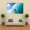 Surfer on Blue Ocean Wave Multi panel canvas wall art