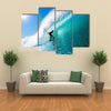 Surfer on Blue Ocean Wave Multi panel canvas wall art