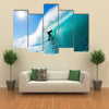 Surfer on Blue Ocean Wave Multi panel canvas wall art