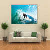 Surfer on Blue Ocean Wave Multi panel canvas wall art