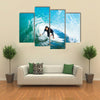 Surfer on Blue Ocean Wave Multi panel canvas wall art