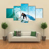 Surfer on Blue Ocean Wave Multi panel canvas wall art