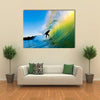 Surfer on Blue Ocean Wave Multi panel canvas wall art