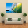 Surfer on Blue Ocean Wave Multi panel canvas wall art