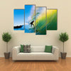 Surfer on Blue Ocean Wave Multi panel canvas wall art