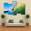 Surfer on Blue Ocean Wave Multi panel canvas wall art