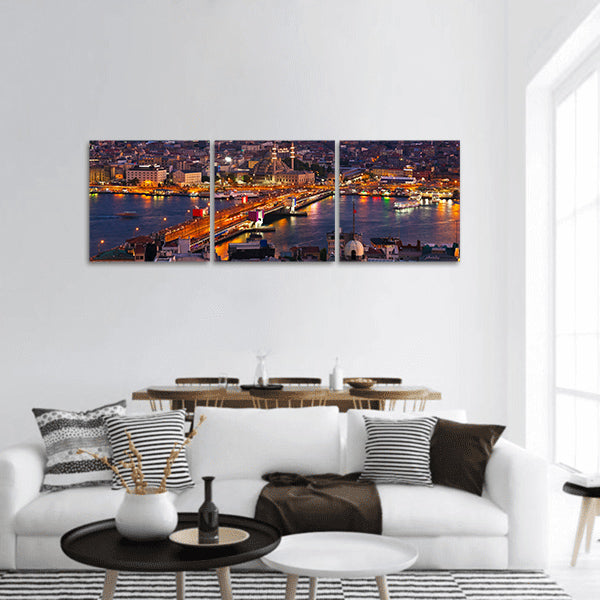 Istanbul sunset panorama - Turkey travel background panoramic canvas wall art