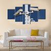 Three cctv security cameras on street pylon Multi panel canvas wall art