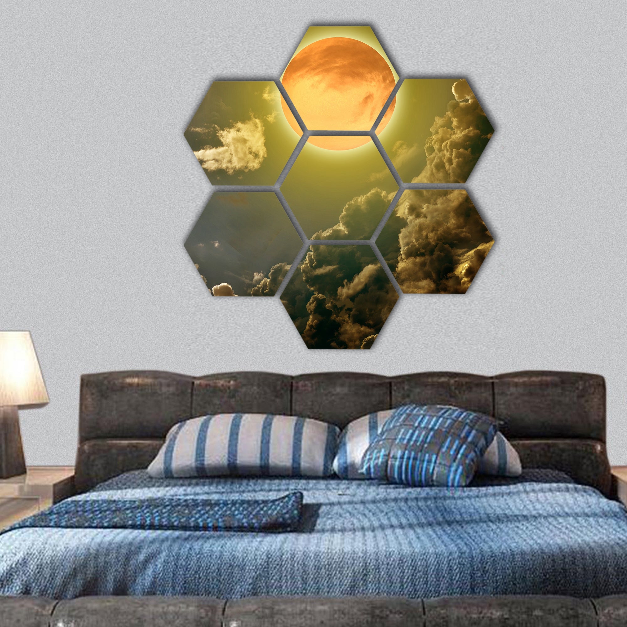 Background hexagonal canvas wall art