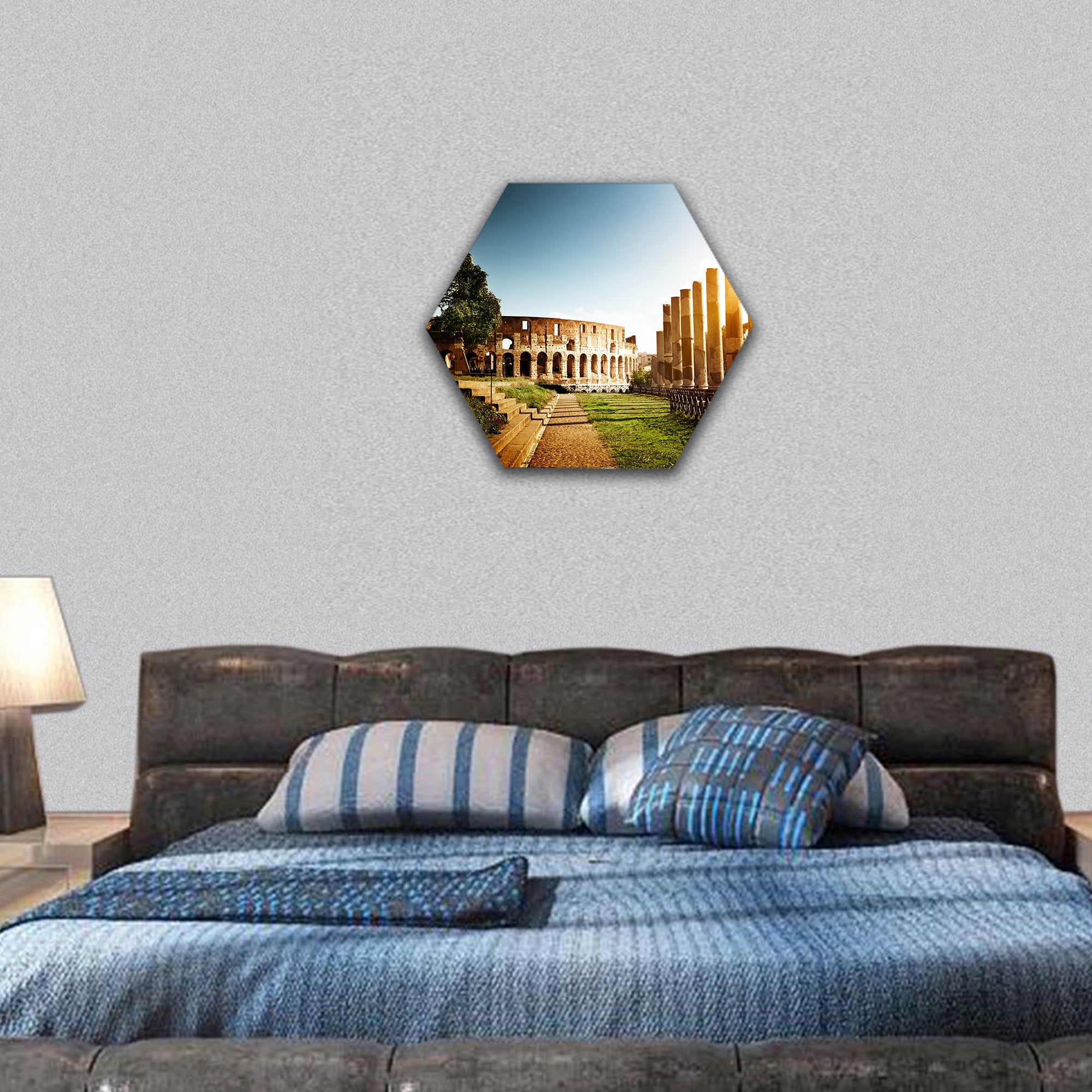 Colosseum in Rome, Italy hexagonal canvas wall art