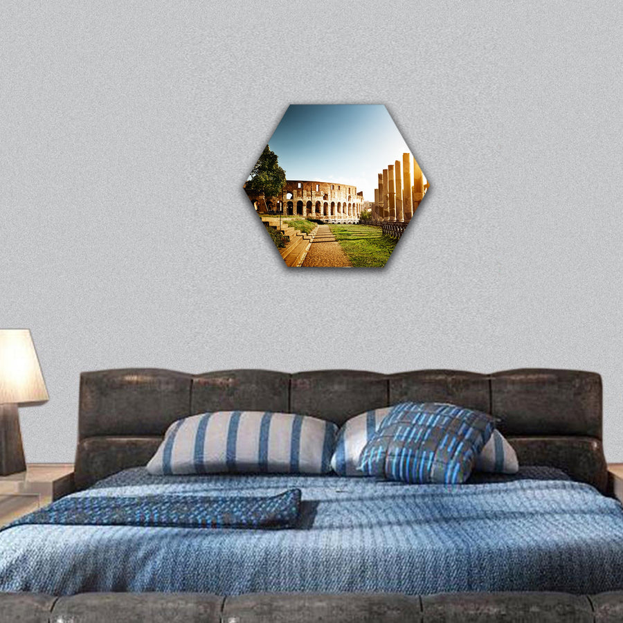 Colosseum in Rome, Italy hexagonal canvas wall art