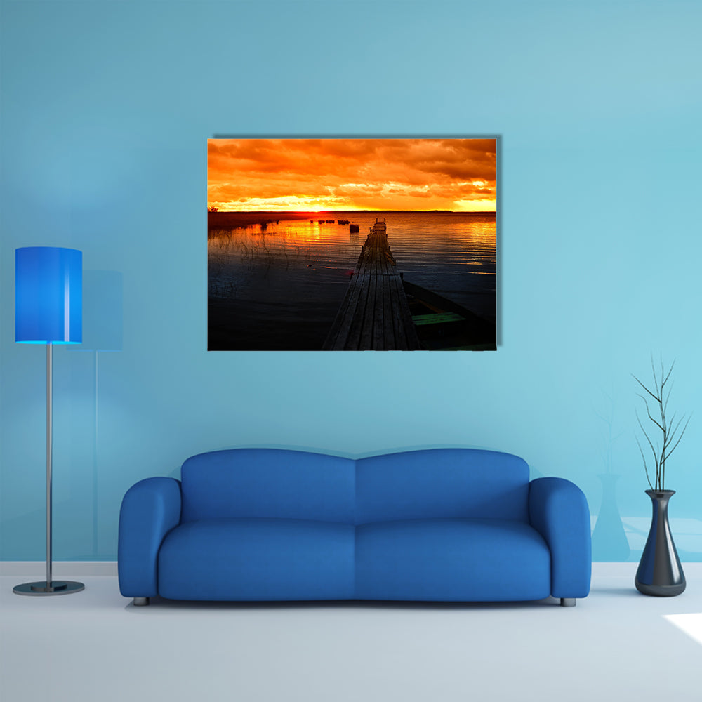 The Beauty Of The Pier At Sunset Multi Panel Canvas Wall Art